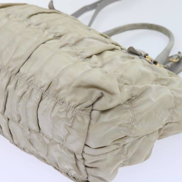 PRADA Hand Bag Nylon 2way Beige Auth ac2285 - Picture 15 of 16